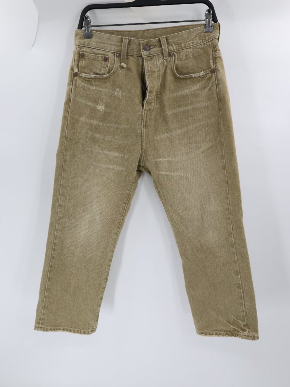 R13 Jeans Women 24 Tailored Drop Jean Crop Japenese Fabric Button Fly High Rise